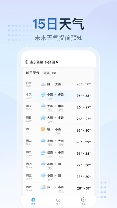天气预报指南app